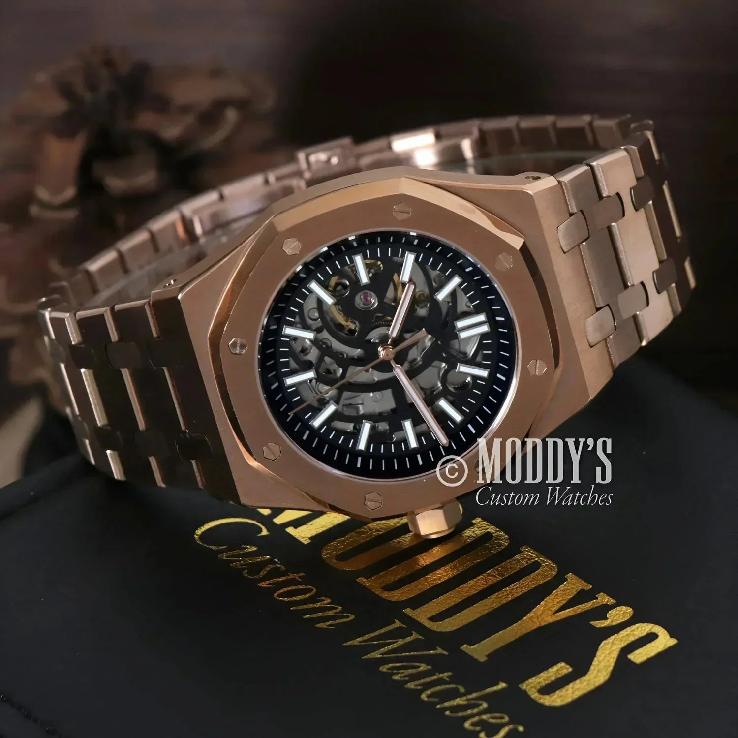 Royal SeikOak Mod Skeleton Rose Gold