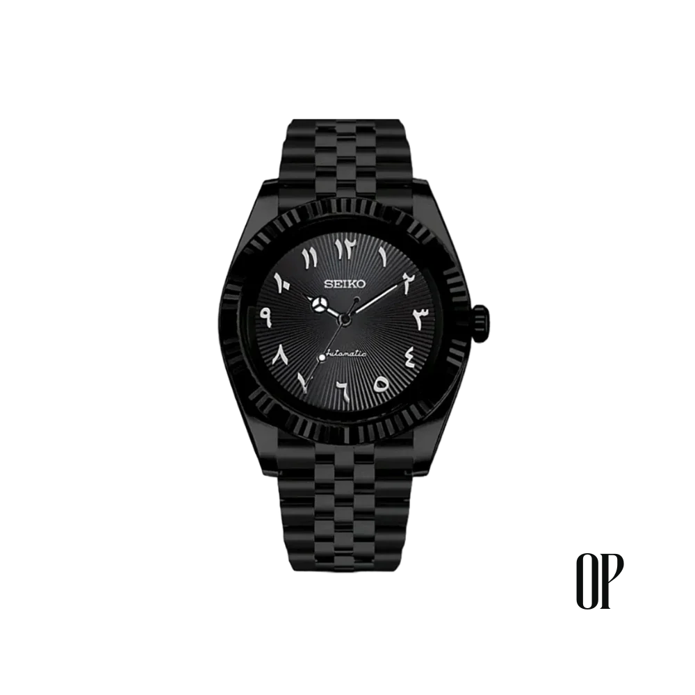 Seiko-Mod-Datejust-Arabic-Panthera-Black