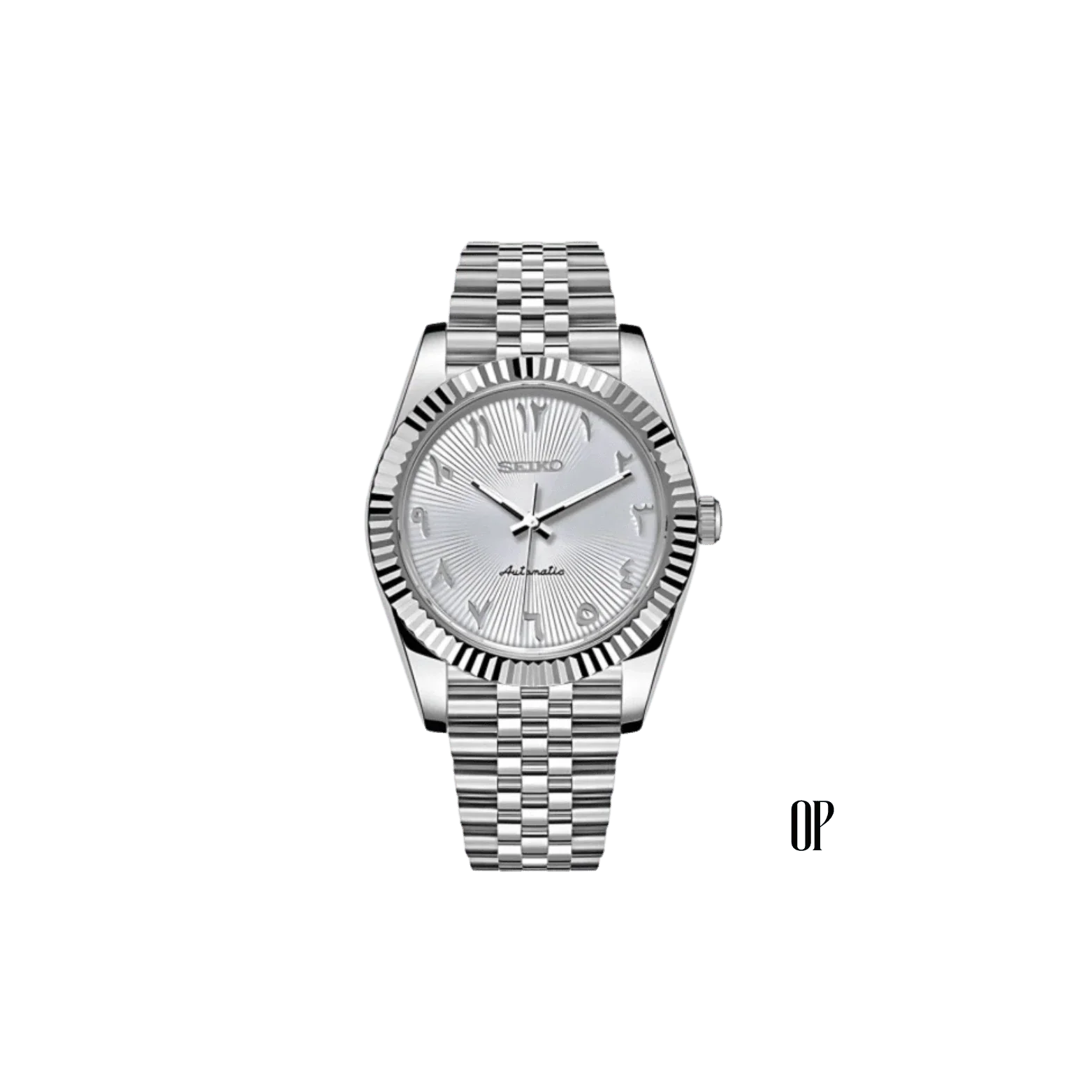 Seiko Mod Datejust Arabic White.