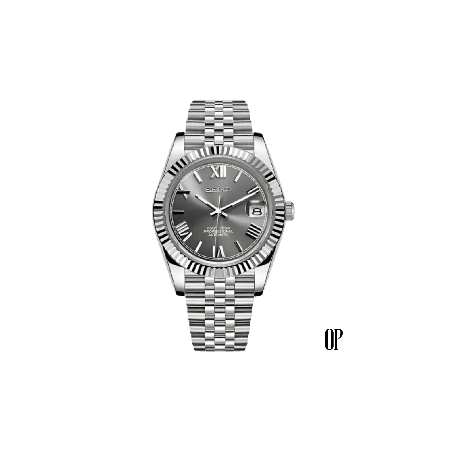 Seiko Mod Datejust Roman Grey.