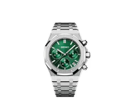 Seiko Mod Royal Oak Chronograph Green.
