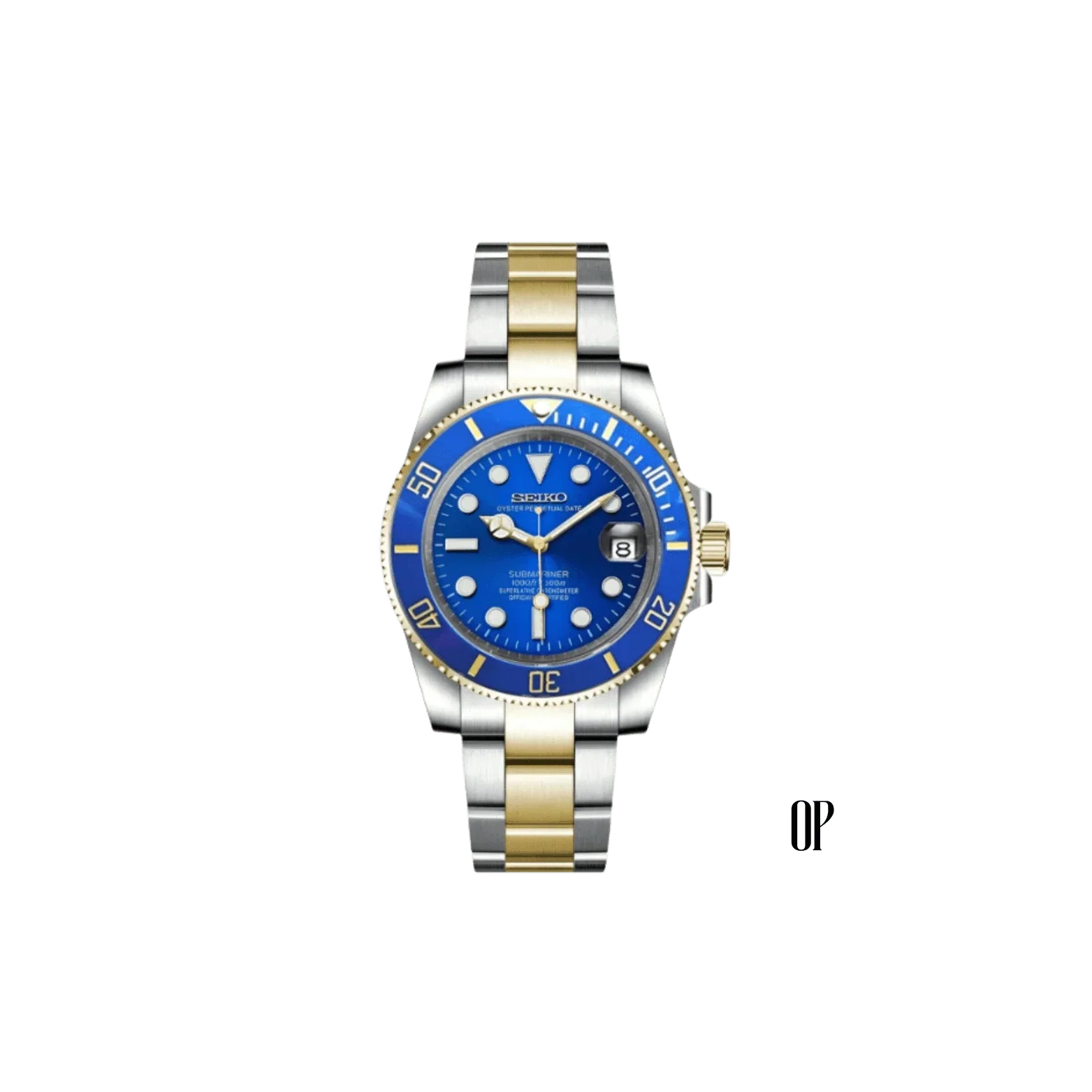 Seiko Mod Submariner Two Tone Blue.