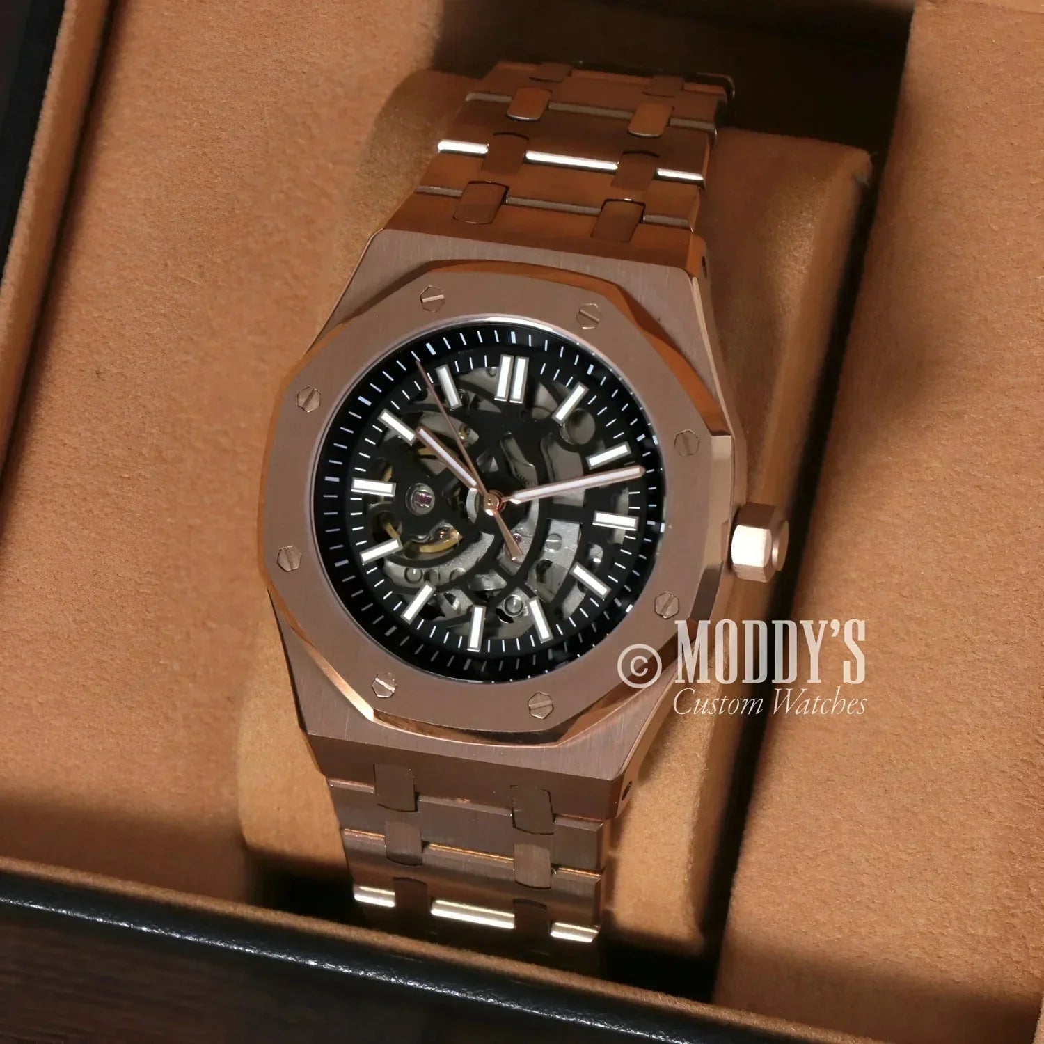 Royal SeikOak Mod Skeleton Rose Gold