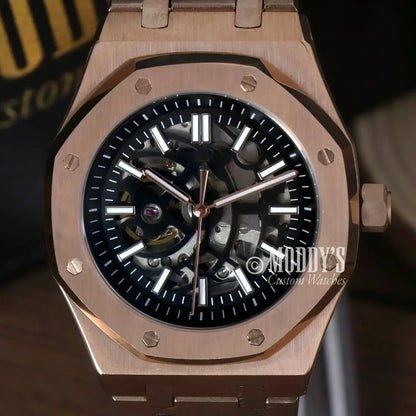 Royal SeikOak Mod Skeleton Rose Gold
